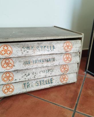 Antica Rara Cassettiera Merceria Italiana Cucirino