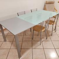 tavolo in vetro  dim 900x1400 con allunga da 600mm