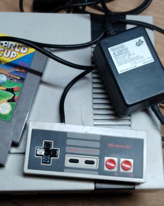 Nintendo NES Funzionante + Gioco World Cup + Cavi
