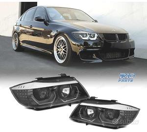 FARI BMW E90 E91 05-08 ANGEL EYES 3D FONDO NERO IN