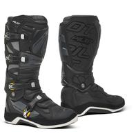 Stivale pelle moto cross off road forma pilot nero
