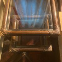 tavolini in vetro e rattan