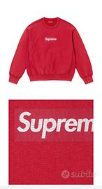 Felpa Supreme Washed Box Logo Crewneck Col Rosso M