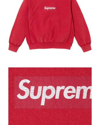 Felpa Supreme Washed Box Logo Crewneck Col Rosso M