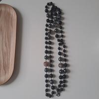 Collana con argento brunito e pietre  dure