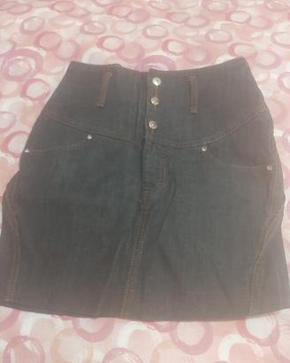 Gonna jeans vita alta