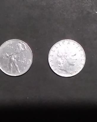 RARISSIMA moneta 50 lire Vulcano nudo all'incudine