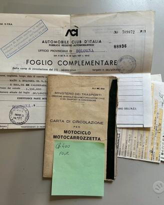 Libretto + foglio complementare Honda CB 400 Four