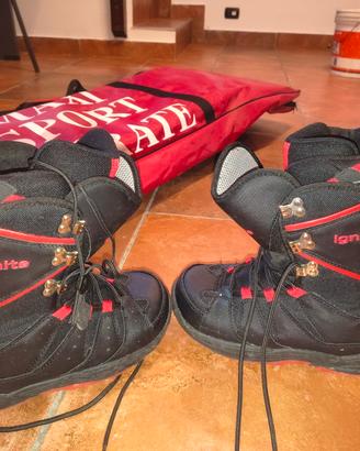 tavola snowboard,attacchi e scarponi.