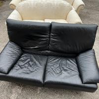 Divano in pelle nero 2 posti