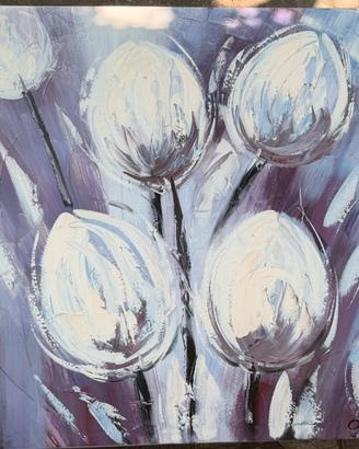 Quadro Tela ad olio Tulipani