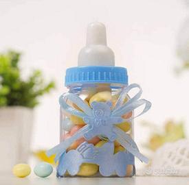 Bomboniera biberon blu portaconfetti Nuovi 30 pz