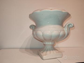 portavaso in ceramica bianca vintage