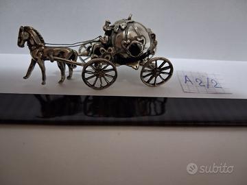 Carrozza Argento 800 con cocchiere g. 25,1