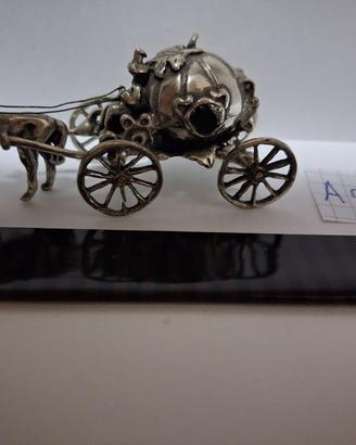 Carrozza Argento 800 con cocchiere g. 25,1