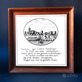 Piastrella ceramica olandese in cornice legno