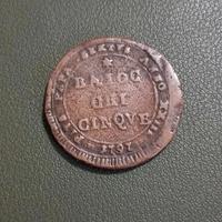 Rara moneta 5 baiocchi 1797 - testa madonnina - st