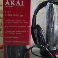 CUFFIA senza fili 5 IN 1 AKAI & cuffie Sony 