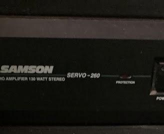 amplificatore Samson 130w + 2 casse + spia
