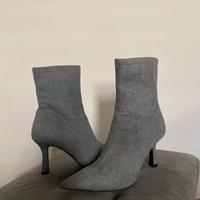 Stivali in denim con zip