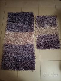 Coppia di tappeti a pelo lungo viola