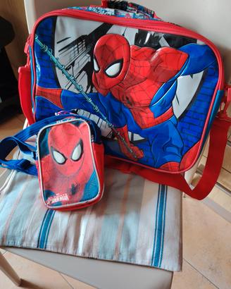 cartella con borsello spiderman