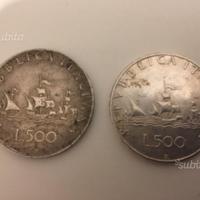 Monete 500 Lire Argento Caravelle 1960 - 1966
