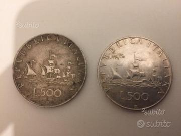 Monete 500 Lire Argento Caravelle 1960 - 1966