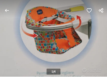 SEGGIOLINO DA TAVOLO CHICCO GIREVOLE A 360 GRADI