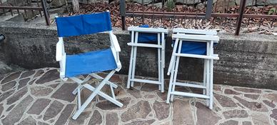 Sedie pieghevoli in legno artigianali.