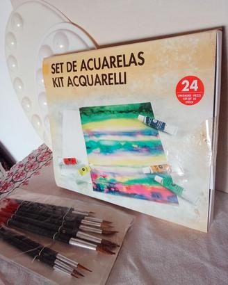 Set pittura: acquerelli e tavolozze