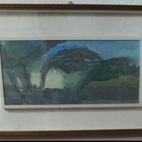 Nino Dore, Paesaggio, Tempera su cartone