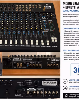 Mixer Lem Swing 16 + effetti esterni