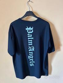T-shirt Palm Angels Nera Logo Verticale taglia s