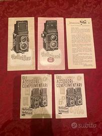 ROLLEIFLEX E ROLLEICORD - Lotto 5 manuali e brochu
