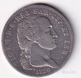 italia stati-savoia-5 lire 1820-vitt.emanuele I