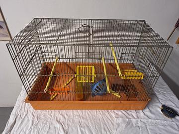 Gabbietta per uccelli completa di accessori 