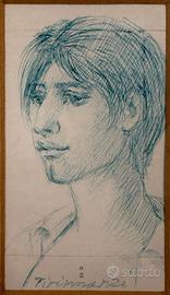 Nino Tirinnanzi pittore quadro penna biro Volto