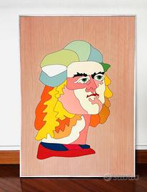 Stampa serigrafica Ugo Nespolo 50x70 cm