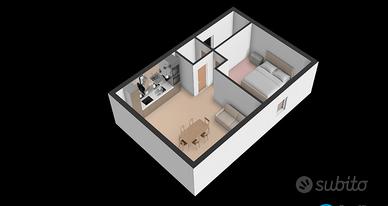 Bilocale 50 mq arredato nuovo