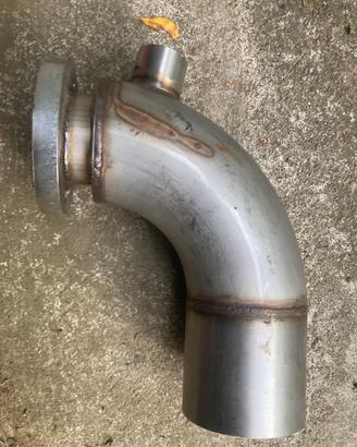 Riser scarico inox a gomito