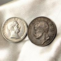 2 Monete del regno d'Italia. 2 Lire - 10 Cent.