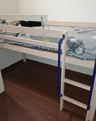 Letto a soppalco in legno per bambini/ragazzi