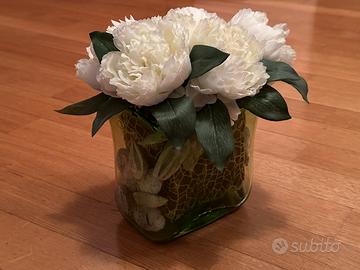 Vaso arredo con 6 peonie