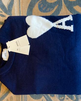Maglione Ami Paris Blu Scuro Taglia L