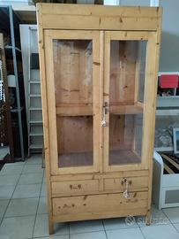 Cristalliera/vetrina in arte povera restaurata cod