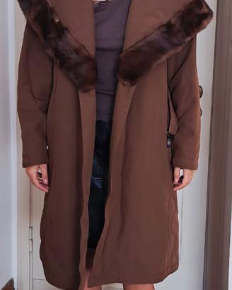 Cappotto Max Mara impermeabile collo di visone