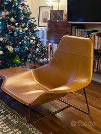 Chaise longue Lama di Zanotta in cuoio naturale