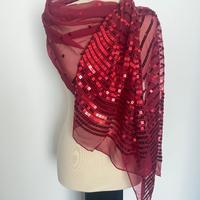 Stola sciarpa coprispalle seta bordeaux paillettes