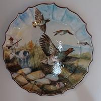 Grande piatto in ceramica dipinto a mano 